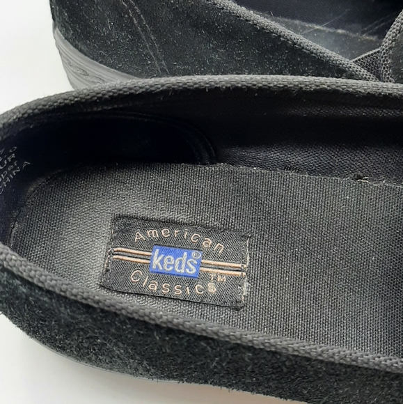 American Keds Classic Women's Black Suede Slip On Shoes 7.5 Casusal Shoe - Picture 5 of 7